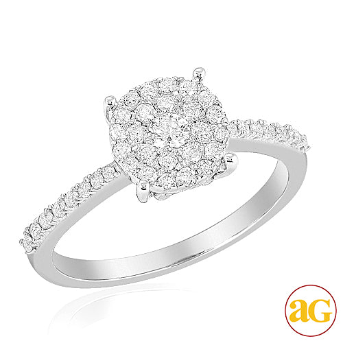 10KW 0.50CTW CLUSTER DIAMOND RING