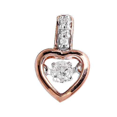 10KR 0.10CTW DANCING DIAMOND PENDANT