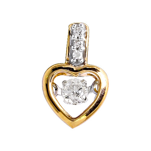 10KY 0.10CTW DANCING DIAMOND PENDANT