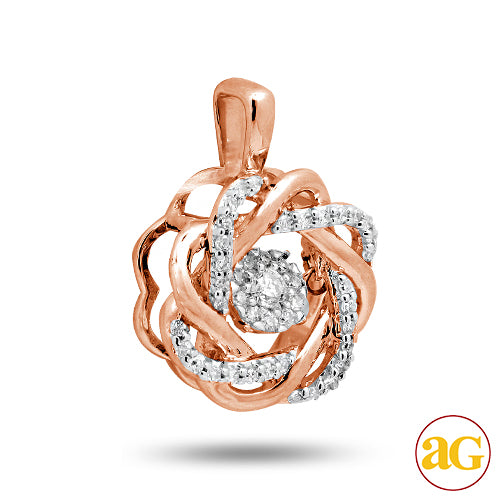 14KR 0.25CTW DANCING DIAMOND PENDANT