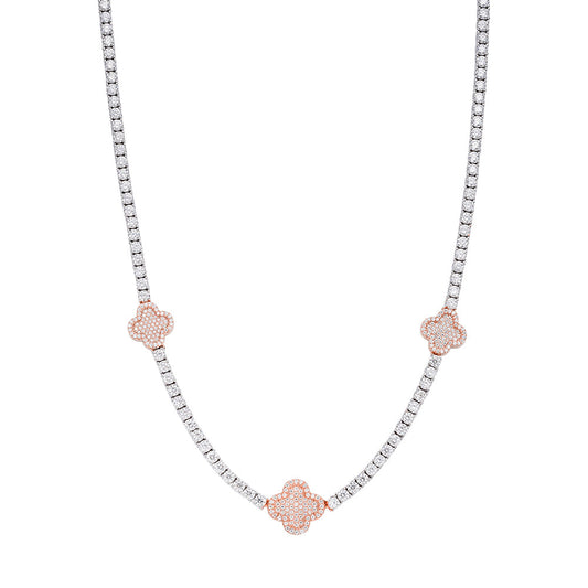 Sterling Silver Round Moissanite 15mm Designer With 3mm Tennis Chain 18 Inch Necklace RP+PP 1 Cttw
