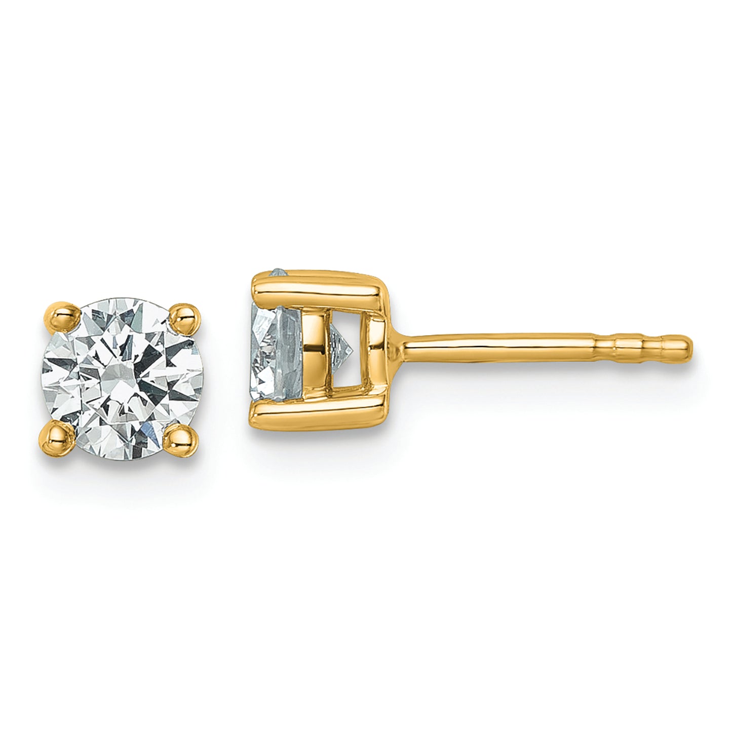 14k 3/4ct Lab Grown Diamond VS/SI+ G+ Round Comp Heavyweight Earrings
