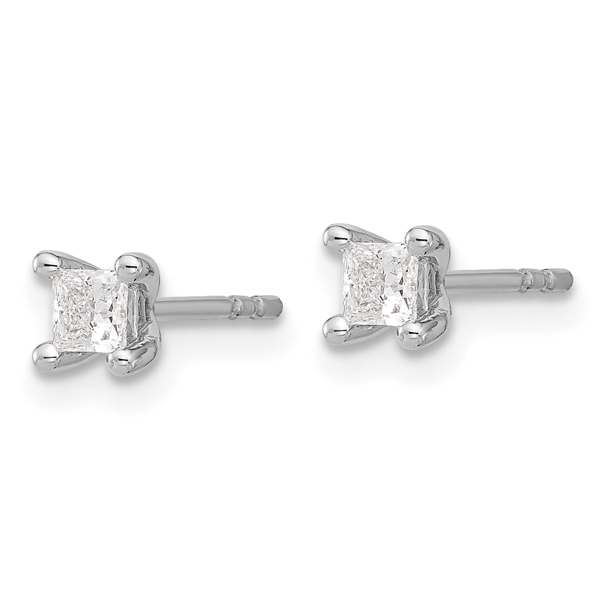 14kw 1/4ct Lab Grown Dia VS+ F+ Princess Comp 4 Prong Stud Earrings
