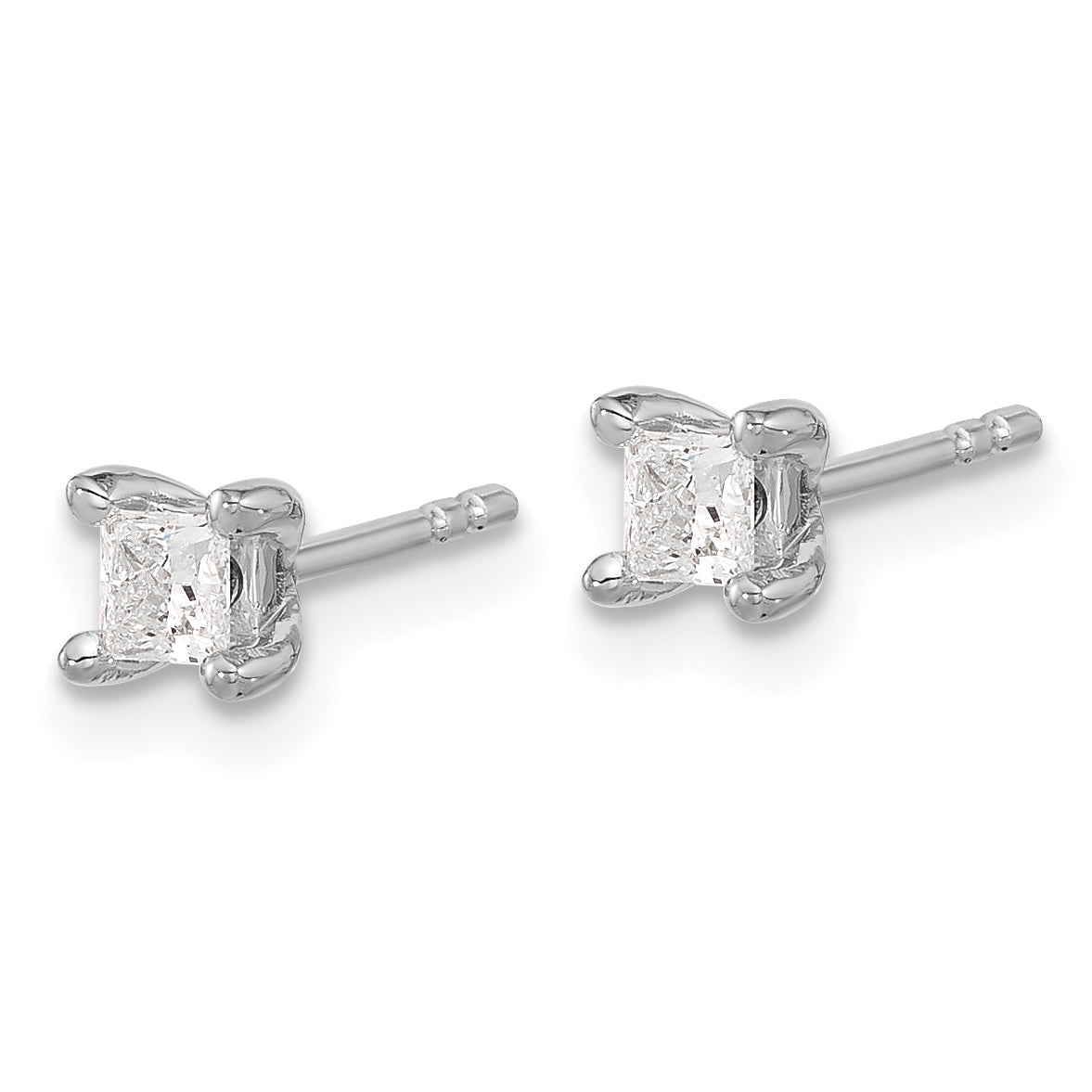 14kw 1/3ct Lab Grown Dia VS+ F+ Princess Comp 4 Prong Stud Earrings