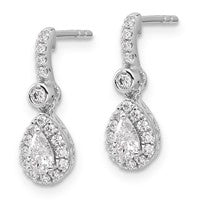 14kw 5/8ct Lab Grown Diamond VS+ F+ Comp Pear Dangle Post Earrings