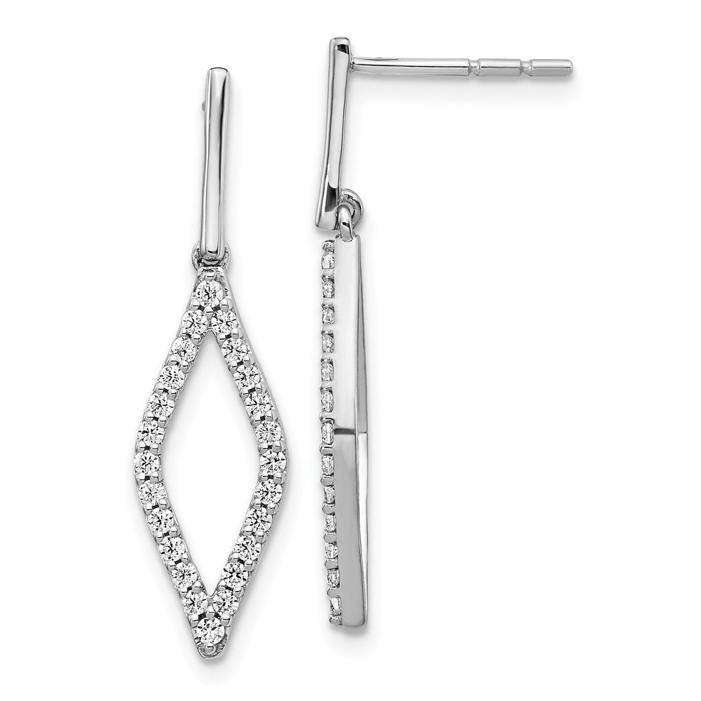 14kw 1/2ct Lab Grown Diamond VS/SI+ G+ Comp Dangle Post Earrings