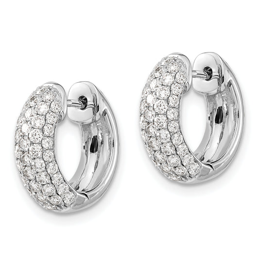 14kw 1 1/5ct Lab Grown Diamond VS/SI+ G+ Comp Hinged Hoop Earrings