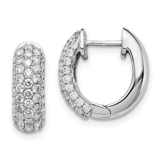 14kw 1 1/5ct Lab Grown Diamond VS/SI+ G+ Comp Hinged Hoop Earrings