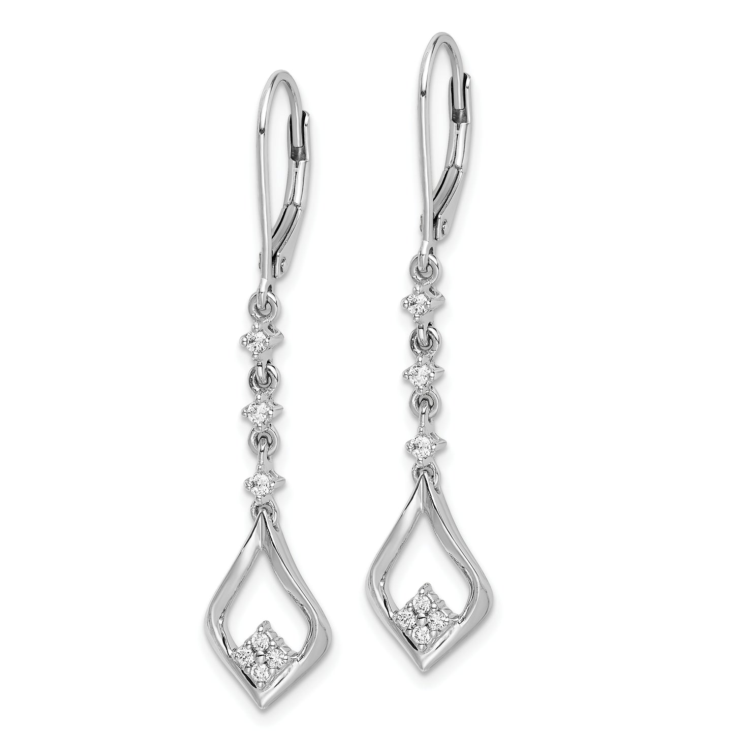 14kw 1/5ct Lab Grown Dia VS/SI+ G+ Comp. Dangle Leverback Earrings