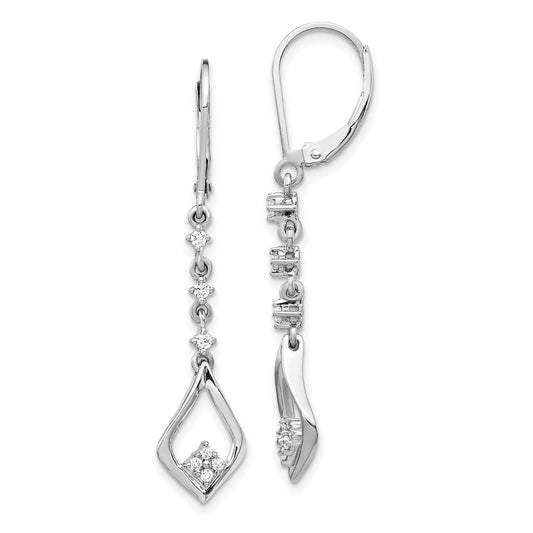 14kw 1/5ct Lab Grown Dia VS/SI+ G+ Comp. Dangle Leverback Earrings