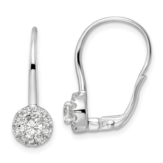 14kw 1ct Lab Grown Diamond VS/SI+ G+ Comp Drop Leverback Earrings