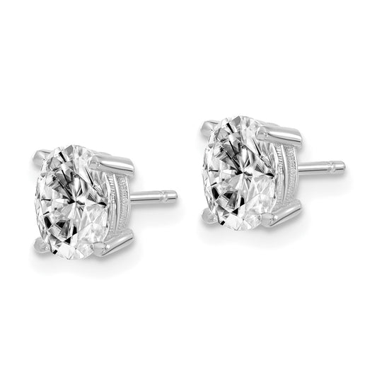 14kw 1ct Lab Grown Diamond VS+ F+ Comp Oval 4 Prong Stud Earrings
