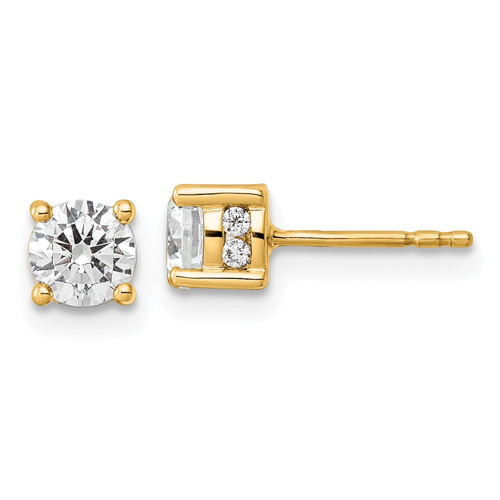 14k Yellow Gold Lab Grown VS/SI+ G+ Dia Fashion Earrings