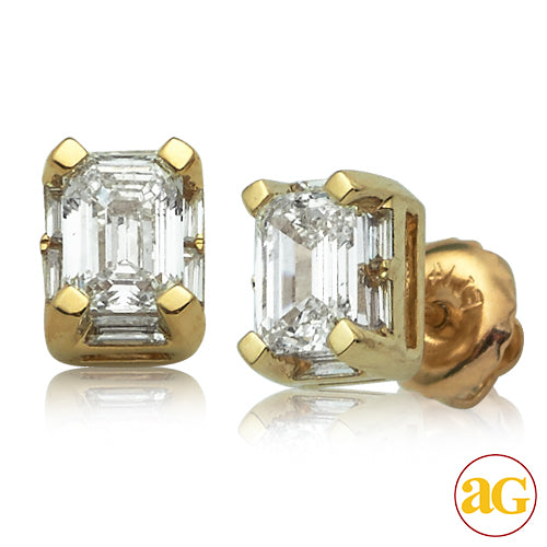 14KY 1.20 CTW EMARALD EARINGS