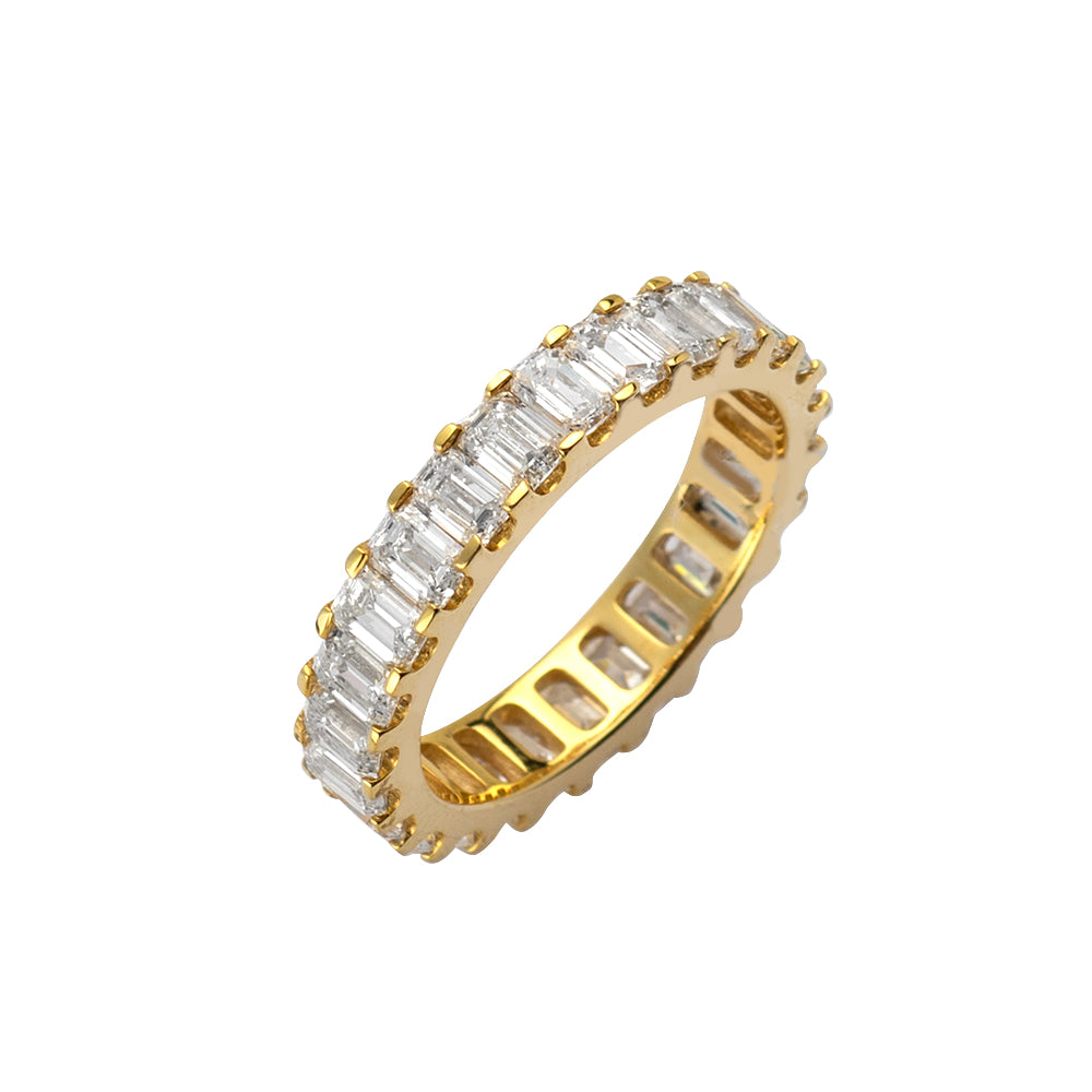 14KY 4.49CTW EMERALD DIAMOND ETERNITY BAND