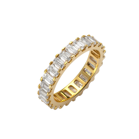 14KY 4.49CTW EMERALD DIAMOND ETERNITY BAND
