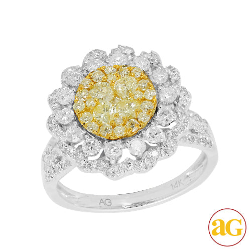 14KW 1.75CTW FANCY YELLOW DIAMOND RING