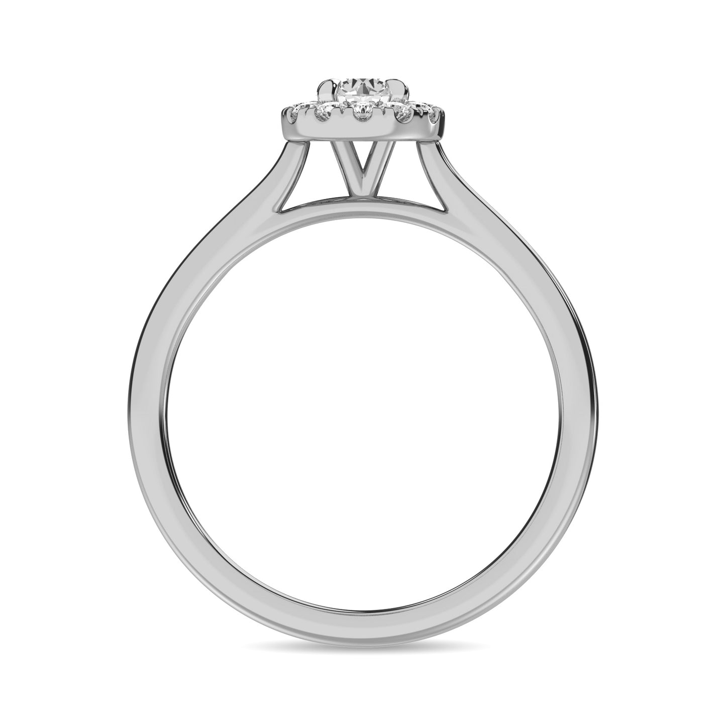Diamond 3/8 Ct.Tw. Round Center Halo Engagement Ring in 10K White Gold