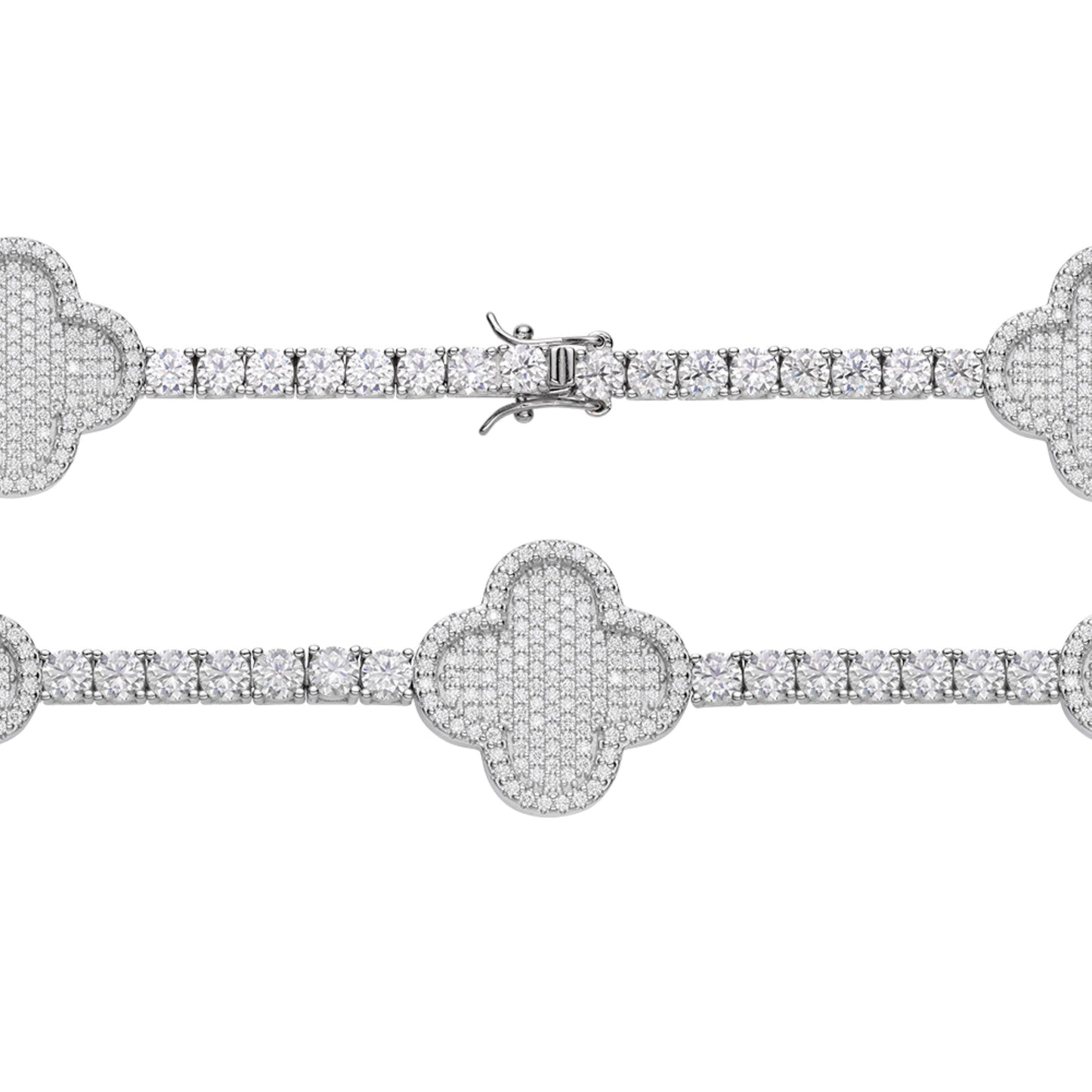 S.Silver Round Moissanite Designer Bracelet 8.5 Inch RP 16-5/8 Cttw