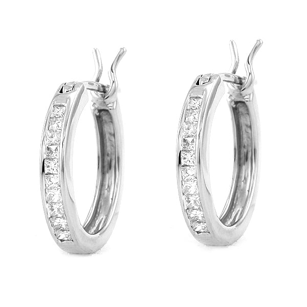 14KW 0.33CTW DIAMOND HOOP EARRINGS
