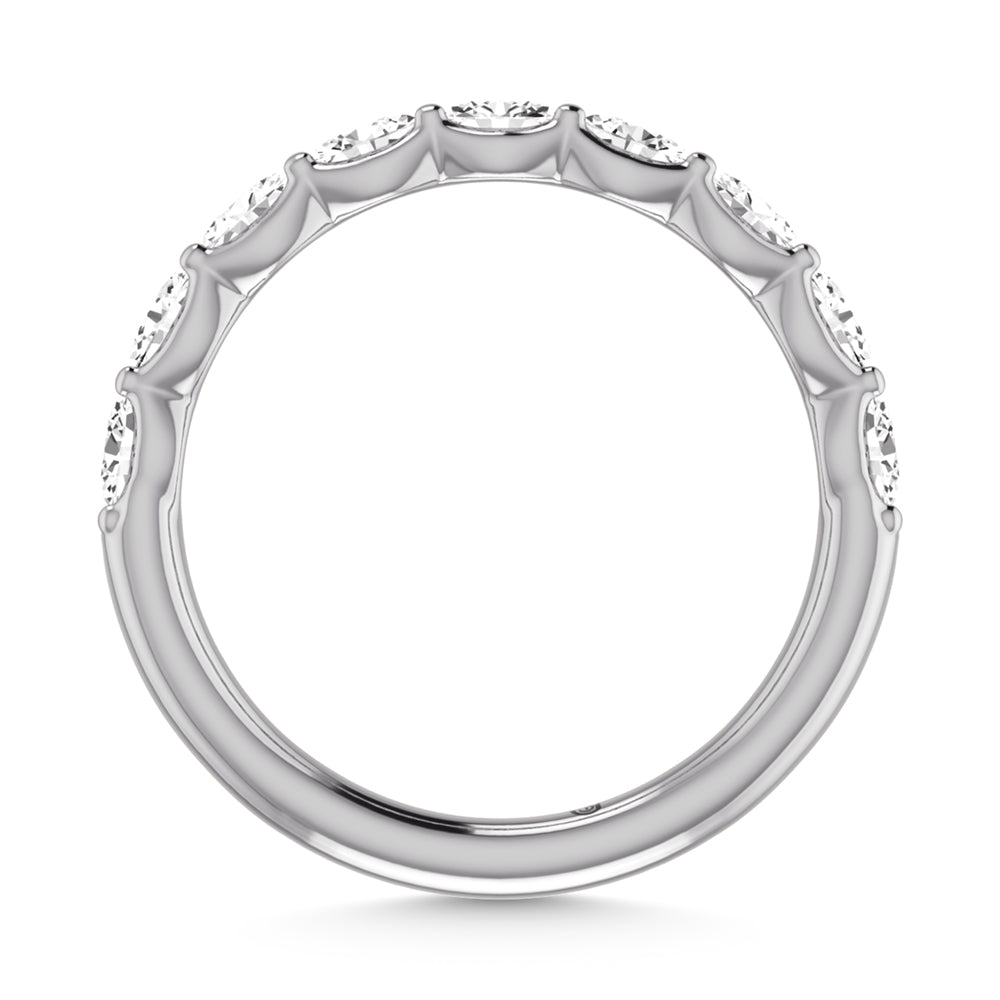 14K White Gold Lab Grown Diamond 7/8 Ct.Tw. Oval Shape Half Way East West Eternity Band