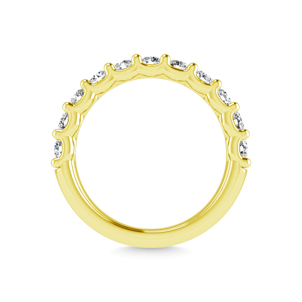 14K White Gold Lab Grown Diamond 5/8 Ct.Tw. Round Shape Half Way wedding Band (size 6.5)