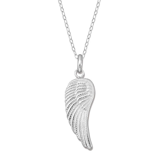 Sterling Silver, Single Angel Wing Pendant