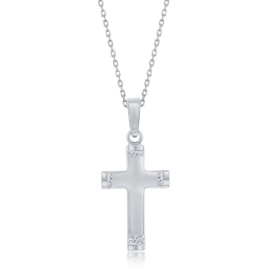 Sterling Silver, Textured Cross Pendant