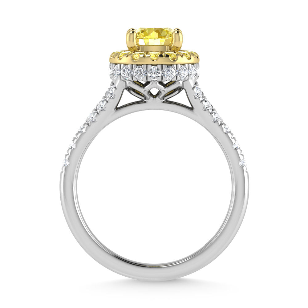 14K White Gold Lab Grown Radiant Shape Pink Diamond 2 1/2 Ct.Tw. Engagement Ring