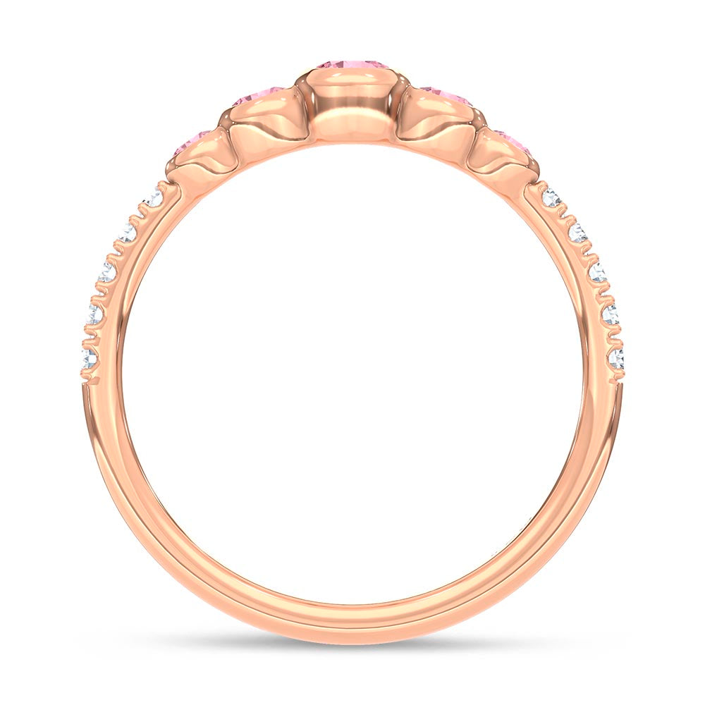 14K Rose Gold Lab Grown Pink and White Diamond 1 1/2 Ct.Tw. Band