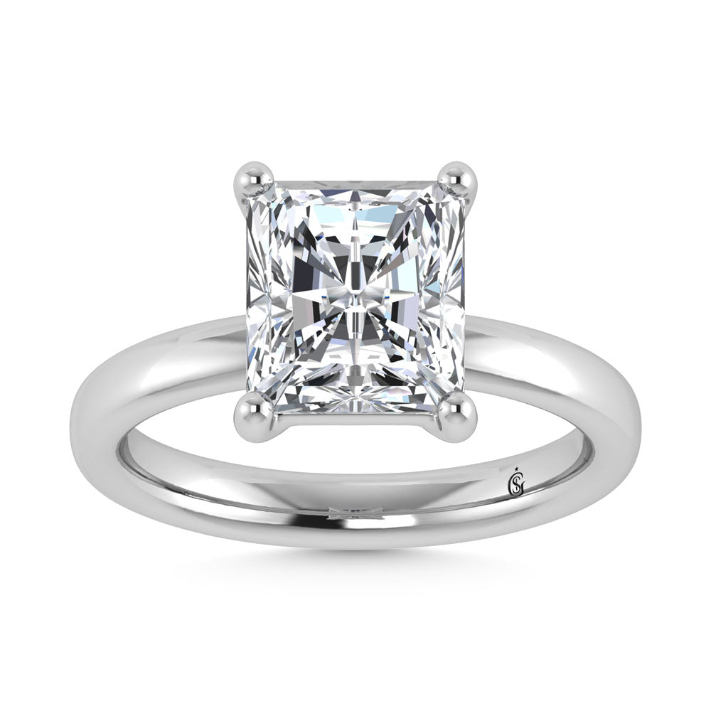 14K White Gold Lab Grown Diamond 2 Ct.Tw. IGI Certified Radiant Shape Solitaire (Available from 1CT to 7CT)