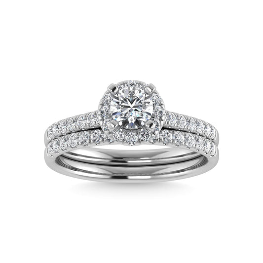 10K White Gold Lab Grown Diamond 1 Ct.Tw. Bridal Ring