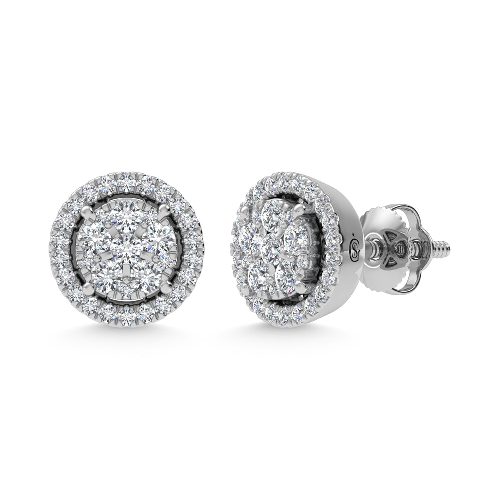 14K White Gold Lab Grown Diamond 1/2 Ct.Tw. Fashion Earrings