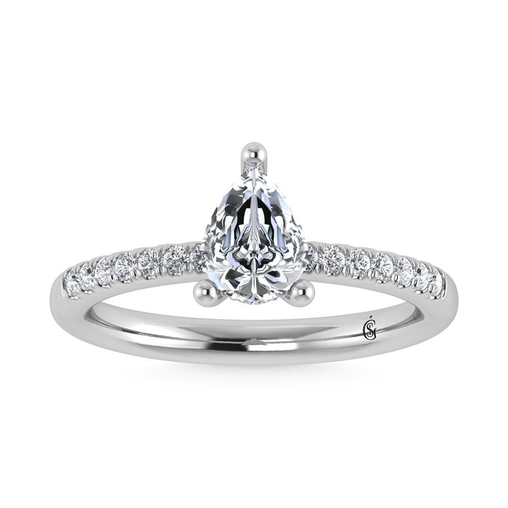 14K White Gold Lab Grown Diamond 4 1/2 Ct.Tw. Hidden Halo Engagement Ring (IGI Certified Center 4ct)