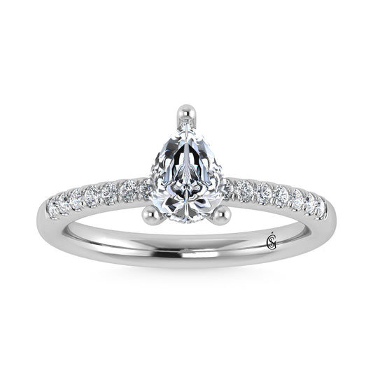 14K White Gold Lab Grown Diamond 4 1/2 Ct.Tw. Hidden Halo Engagement Ring (IGI Certified Center 4ct)
