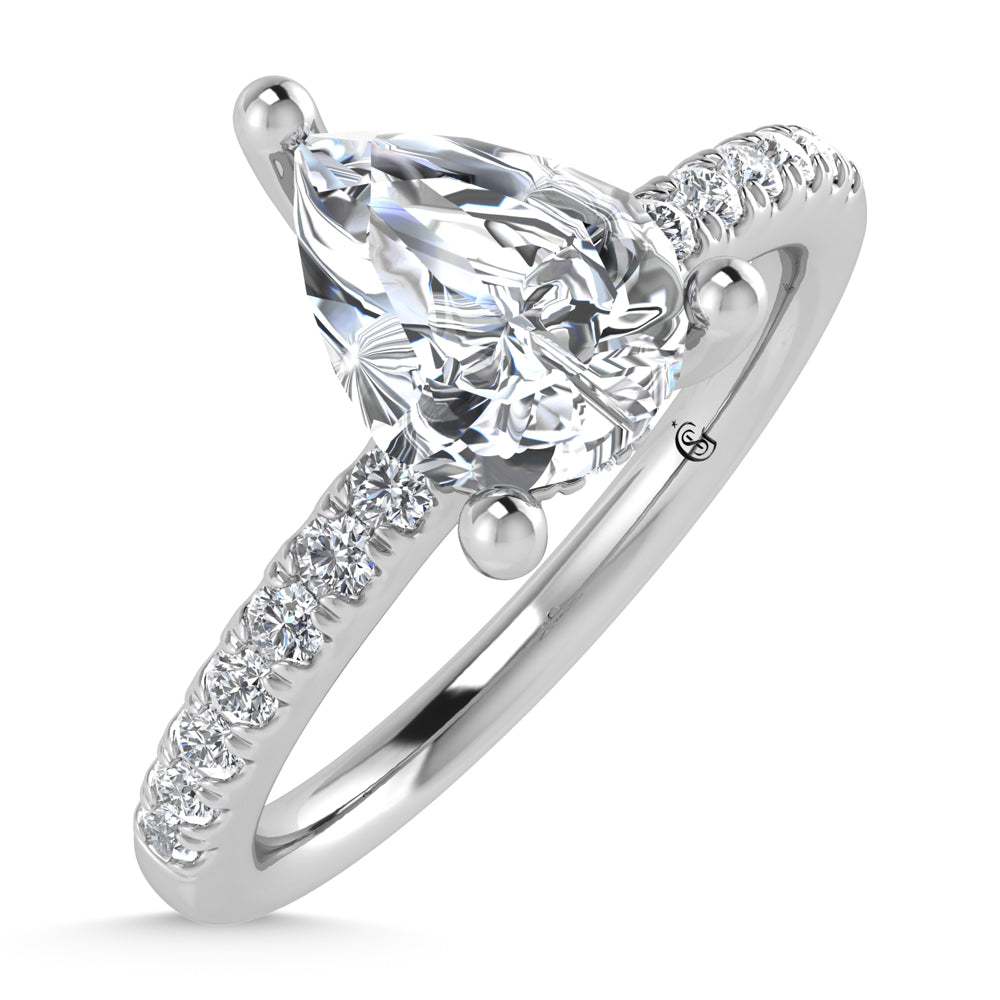 14K White Gold Lab Grown Diamond 4 1/2 Ct.Tw. Hidden Halo Engagement Ring (IGI Certified Center 4ct)