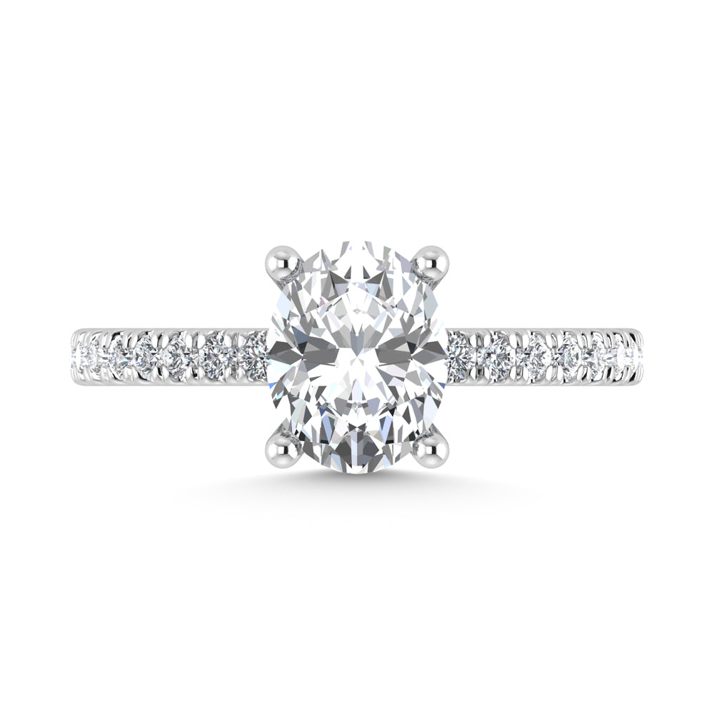 14K White Gold Lab Grown Diamond 4 1/2 Ct.Tw. Oval Shape Halo  Engagement Ring (IGI Certified Center 5ct)