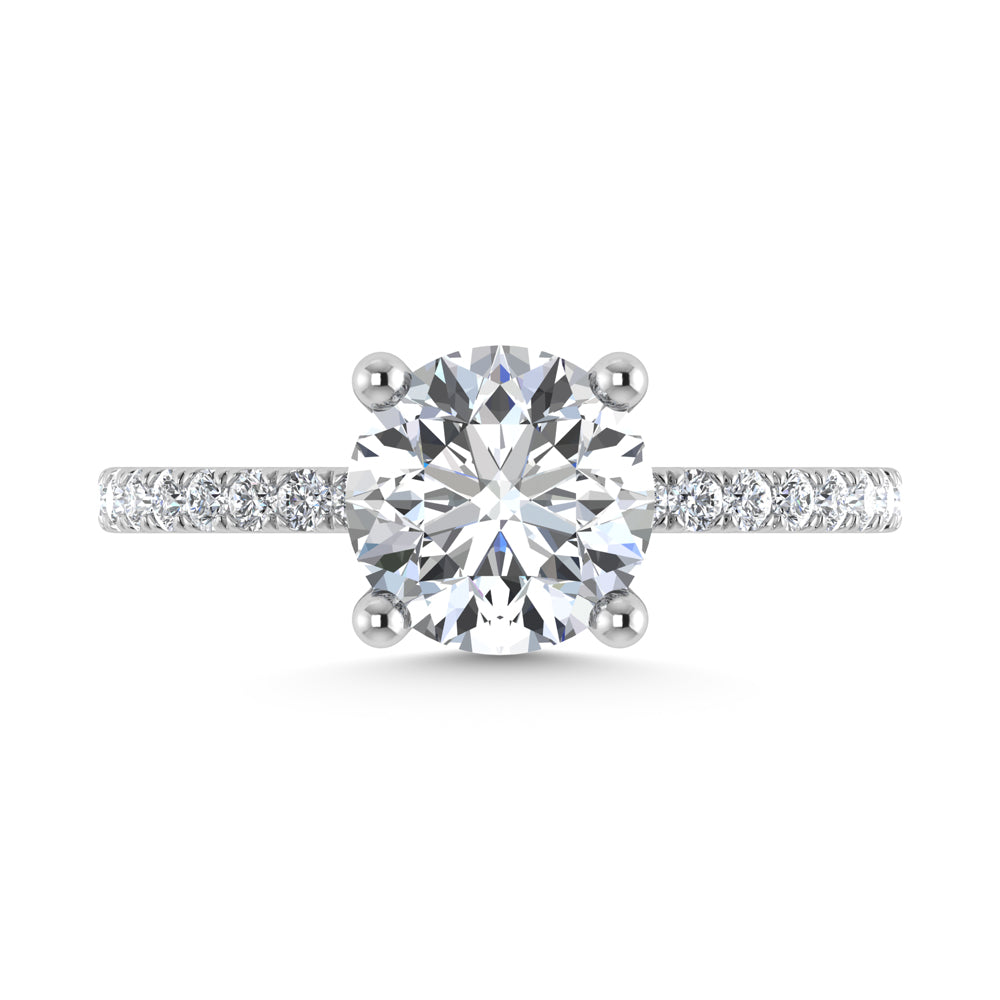 14K White Gold Lab Grown Diamond 4 1/2 Ct.Tw. Round Shape Halo  Engagement Ring (IGI Certified Center 5ct)