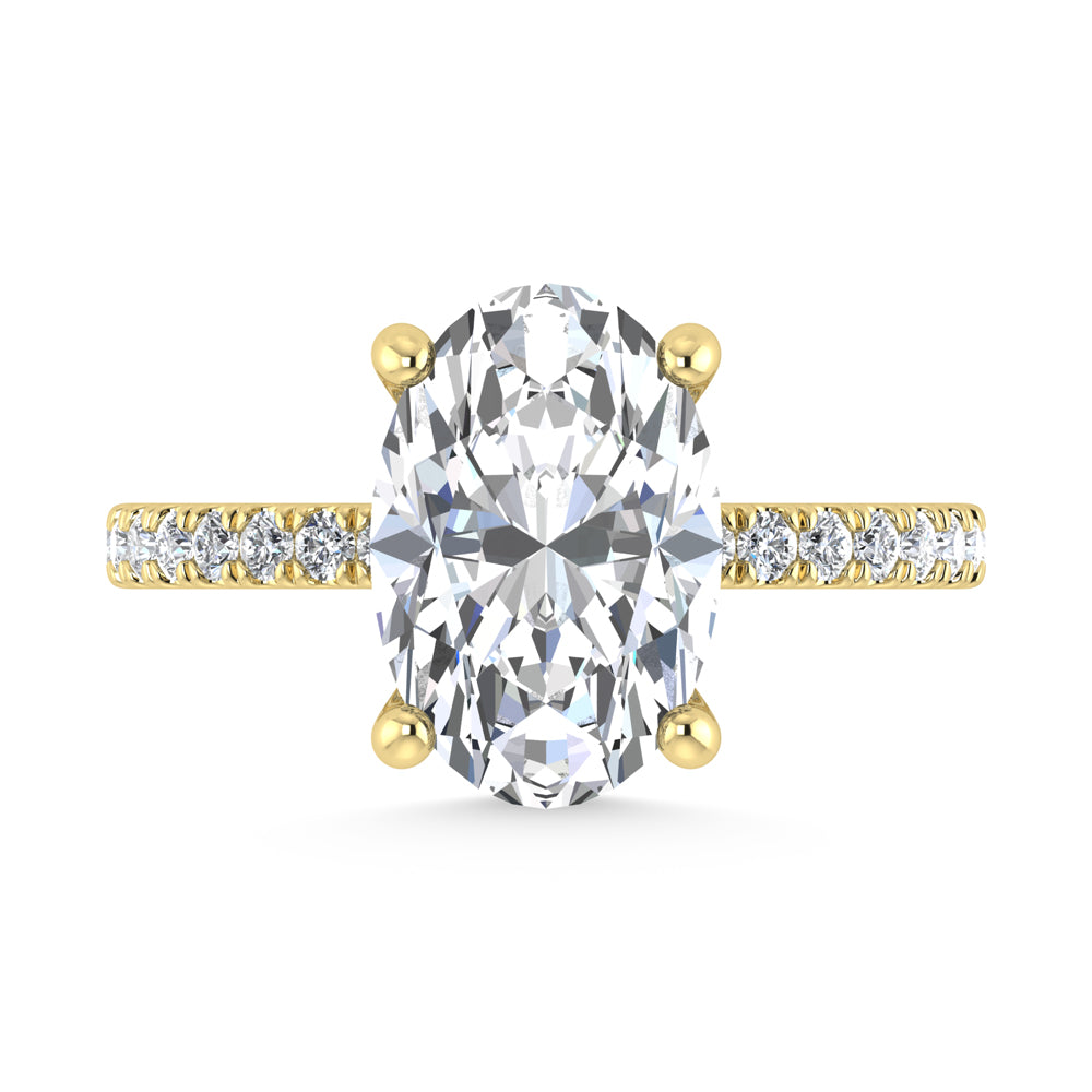 14K Yellow Gold Lab Grown Diamond 4 1/2 Ct.Tw. Oval Shape Halo  Engagement Ring (IGI Certified Center 4ct)