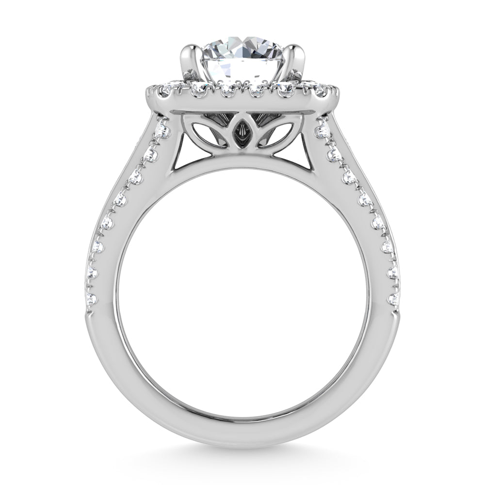 14K White Gold Lab Grown Diamond 5 1/2 ct.tw. Round Shape Engagement Ring (IGI Certified Center 3ct)