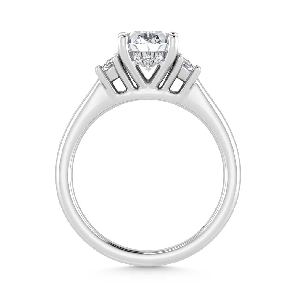 14K White Gold Lab Grown Diamond 3 1/2 Ct.Tw. Oval Shape Engagement Ring