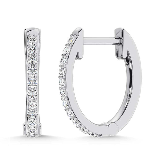 10K White Gold Lab Grown Diamond 1/5 Ct.Tw. Hoop Earrings