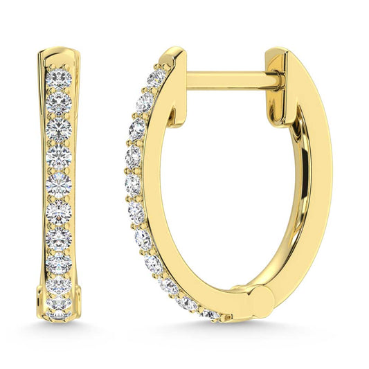 10K Yellow Gold Lab Grown Diamond 1/5 Ct.Tw. Hoop Earrings