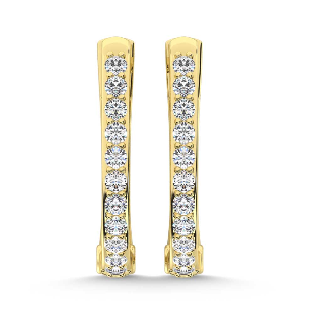 10K Yellow Gold Lab Grown Diamond 1/5 Ct.Tw. Hoop Earrings