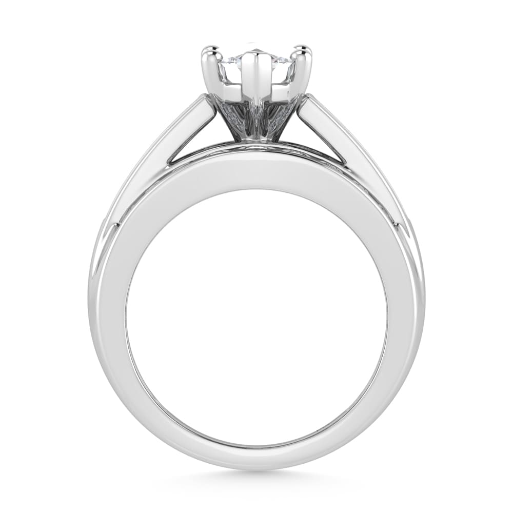 10K White Gold Lab Grown Diamond 1 3/4 ct.Tw. Marquise Shape Engagement Ring (IGI Certified Center 1ct)