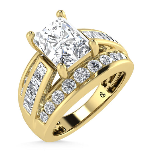 10K Yellow Gold Lab Grown Diamond 1 3/4 ct.Tw. Radiant Shape Engagement Ring (IGI Certified Center 1ct)