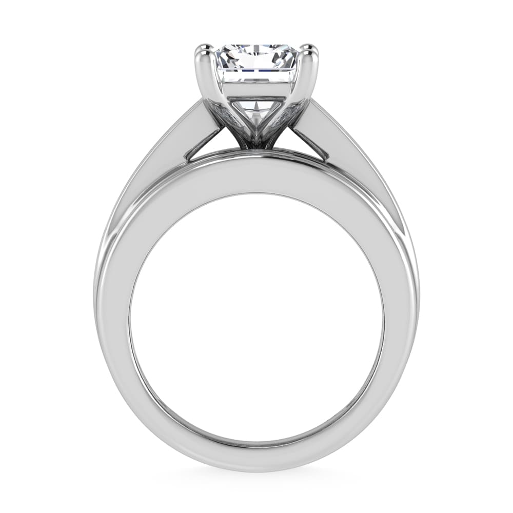 14K White Gold Lab Grown Diamond 5 ct.Tw. Radiant Shape Engagement Ring (IGI Certified 4ct)
