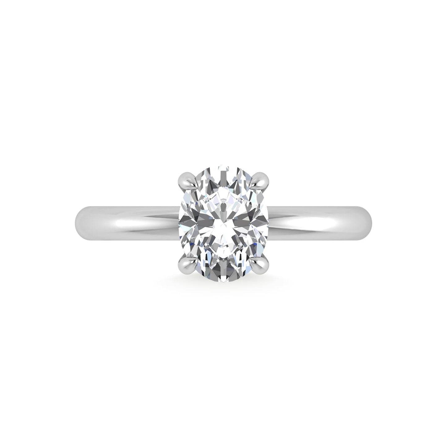 14K White Gold Lab Grown Diamond 1 1/2 Ct.Tw. Oval Shape Engagement Ring (IGI Certified Center 1 1/2 ct)