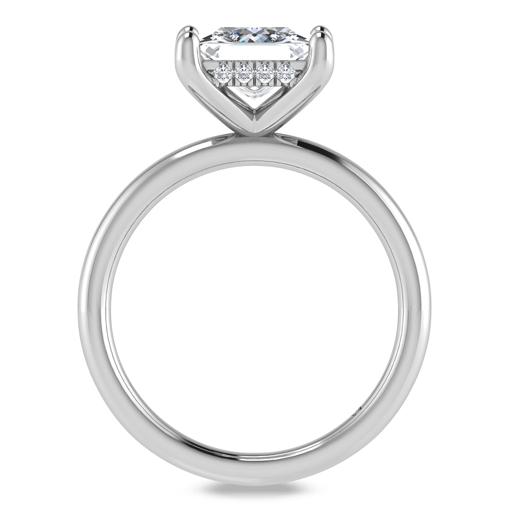 14K White Gold Lab Grown Princess Shape Lab Grown Diamond 2 1/20 ct.tw. Certified Solitaire Engagement Ring (IGI Certified Center 2ct)