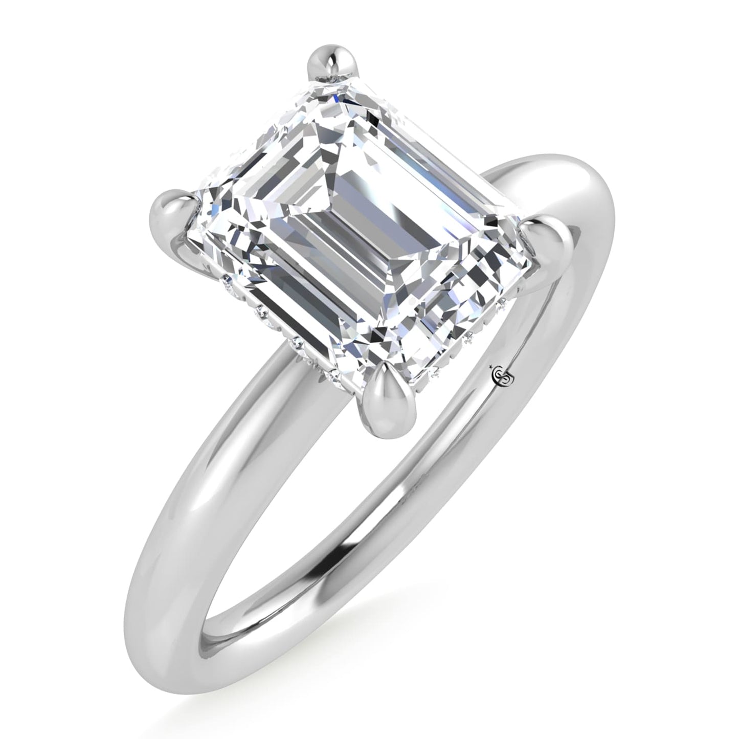 14K White Gold Lab Grown Diamond 1 1/2 Ct.Tw. Radiant Shape Engagement Ring (IGI Certified Center 1 1/2ct)